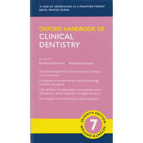 Clinical Dentistry Th Edition Oxford Handbook Bethany Rushworth