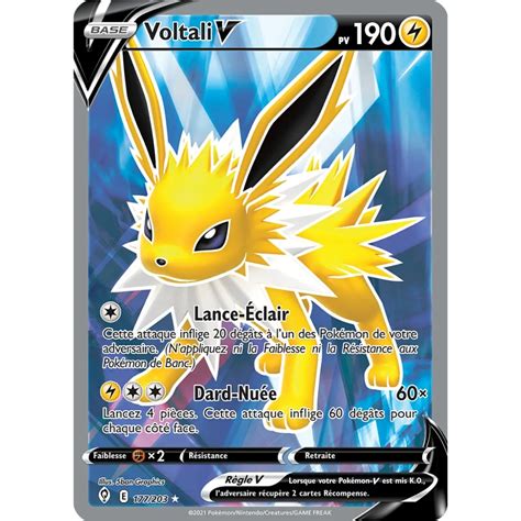 Carte Voltali Ultra rare de Pokémon Épée et Bouclier Évolution