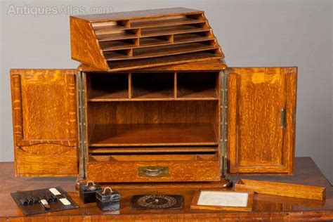 Antique Oak Stationary Cabinet Writing Box