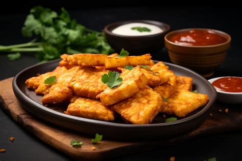 Premium Photo Indian Cuisine Paneer Pakora Crispy Cheese