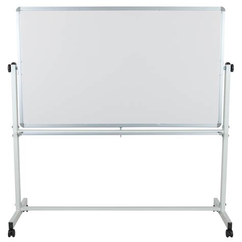 625” Reversible Mobile Cork Bulletin Board And White Board With Pen Tray