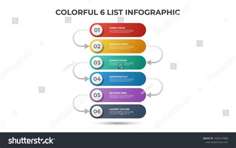 Colorful Layout Points Steps List Stock Vector Royalty Free