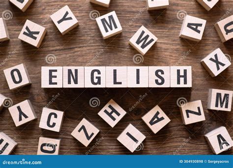 English Word Concept On Building Blocks Text Stock Photo Image Of