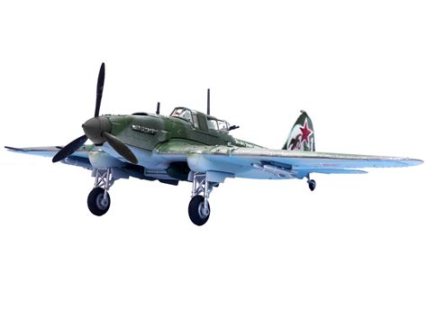 Ilyushin Il 2m3 Sturmovik Aircraft Green Camouflage Double Hero Of The