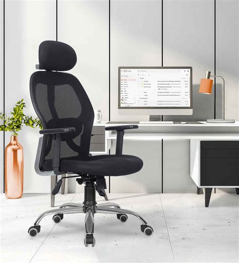 Buy Newyork Breathable Mesh Ergonomic Chair In Black Colour With