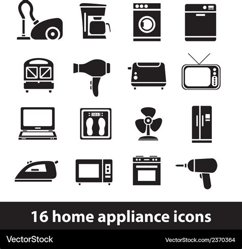 Home Appliance Icons Royalty Free Vector Image