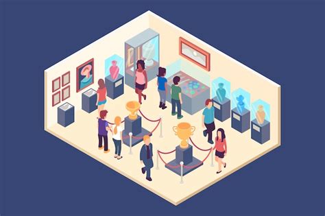 Free Vector Isometric Museum Concept