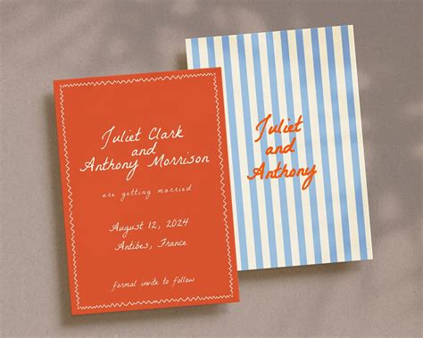 Handwritten Save The Date Template Whimsical Save The Date Double Sided