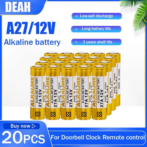 20pcs 12V A27 27A Alkaline Battery G27A MN27 MS27 GP27A L828 V27GA