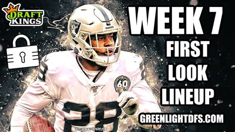 Week 7 Nfl Draftkings Picks First Look Lineup Youtube