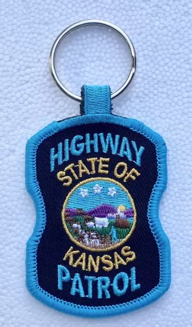 Kansas Highway Patrol State Police Patch Keychain Authentic Rare Brand