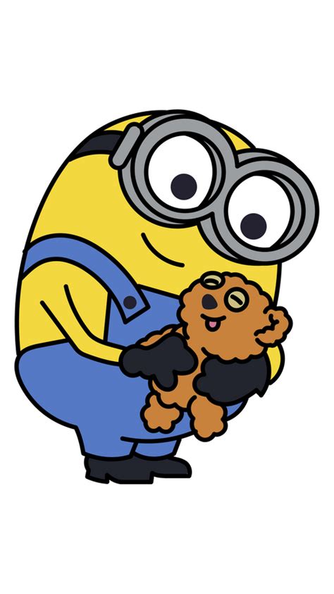 Minion Bob With Bear Sticker Minion Art Minion Drawing Minions Bob