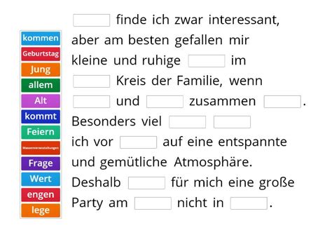 Wortschatz Complete The Sentence