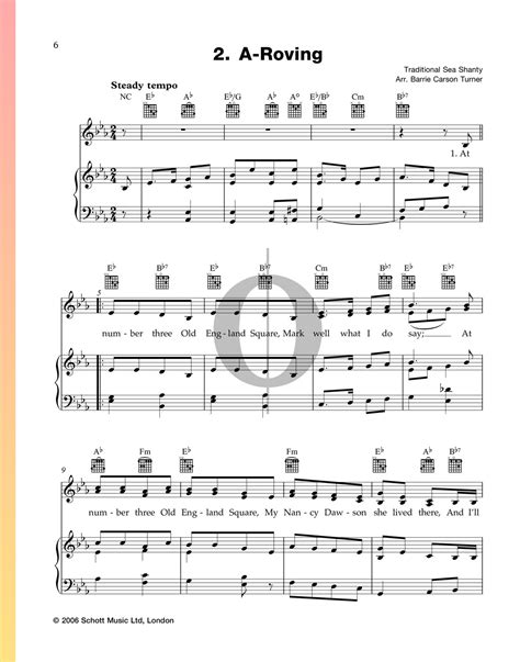 A Roving Anonymous Piano Sheet Music OKTAV