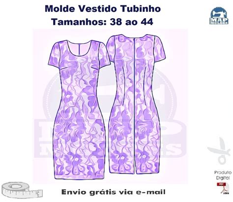 Molde Modelagem Vestido Tubinho Mangas Em Pdf Elo