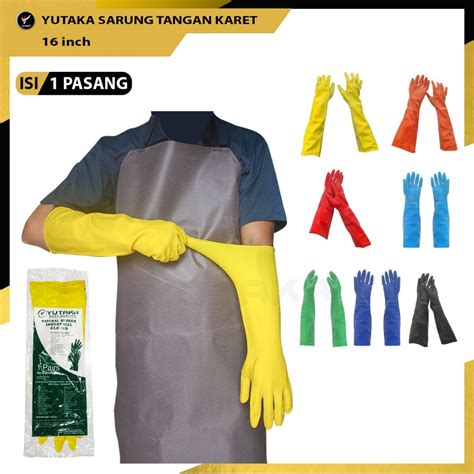 Jual Sarung Tangan Karet Inch Yutaka Kuning Sarung Tangan Karet Cuci