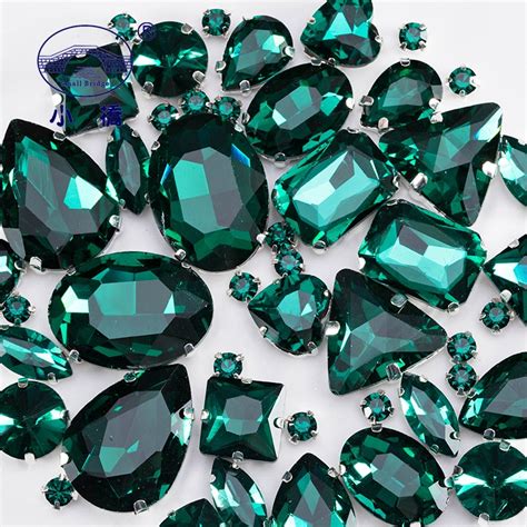 Diamantes De Imitaci N De Vidrio Verde Esmeralda Para Ropa Piedras De