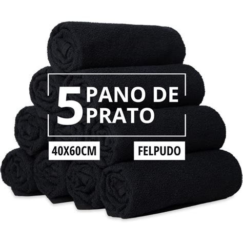 Kit Panos De Prato Preto Liso Cozinha Santa Margarida X