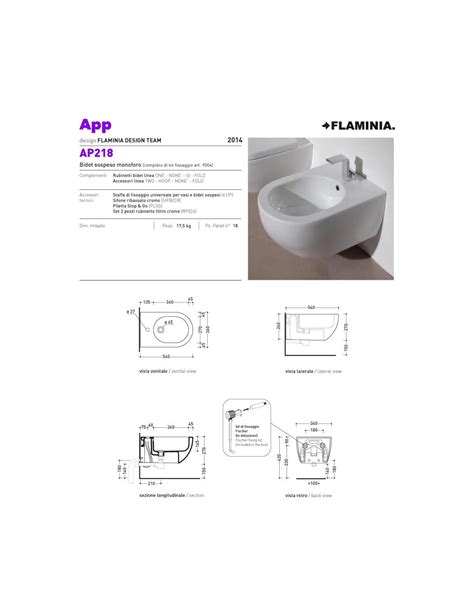 Flaminia Bidet App AP218 Quaranta Ceramiche