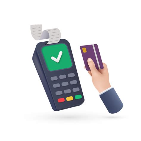 Contactless POS Terminal Bank Payment Vector Illustration With Hand