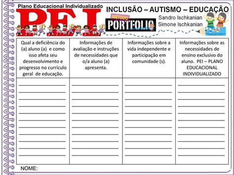 Cole O Meus Portf Lios Pei Plano Educacional Individualizado Total