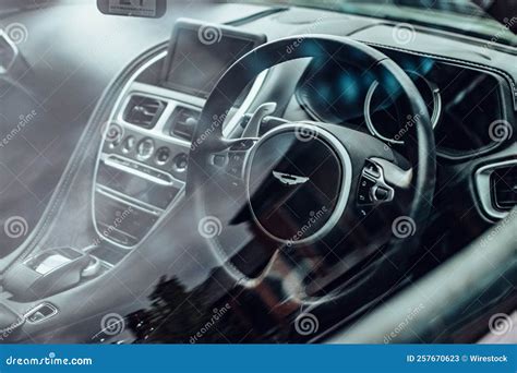 Interior of a Posh Aston Martin Supercar. Editorial Stock Photo - Image ...