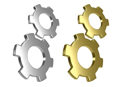 Premium Vector Gold And Silver Gears Icons Technical Support