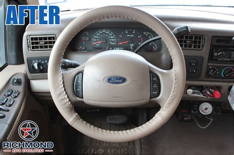 2000 2004 Ford F250 Lariat Tan Leather Steering Wheel Cover Wneedle