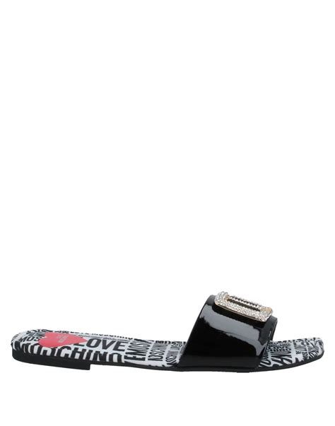Love Moschino Sandals In Black Modesens