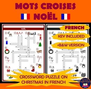 Mots Croises Sur Le Vocabulaire De No L Crossword On Christmas In French