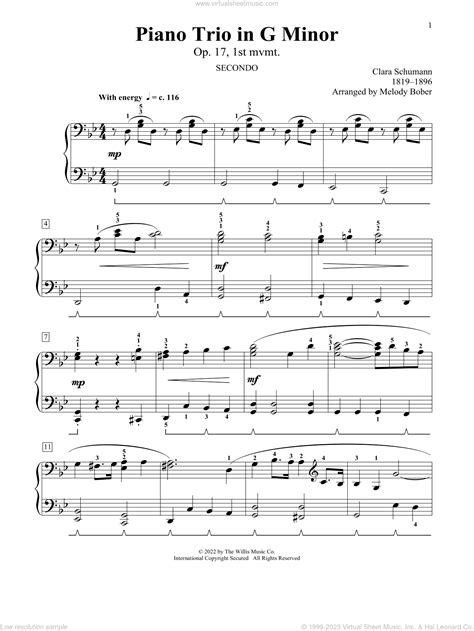 Piano Trio In G Minor Op 17 1st Mvmt Arr Melody Bober Sheet Music