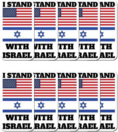 Amazon 10PCS America Stands With Israel Flag Sticker Israeli