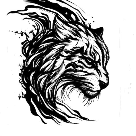 Premium Vector This Ink Splatz Tiger Head Vector Illustration Is A