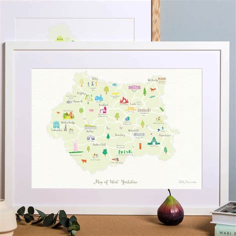 Map of West Yorkshire Art Print - Etsy