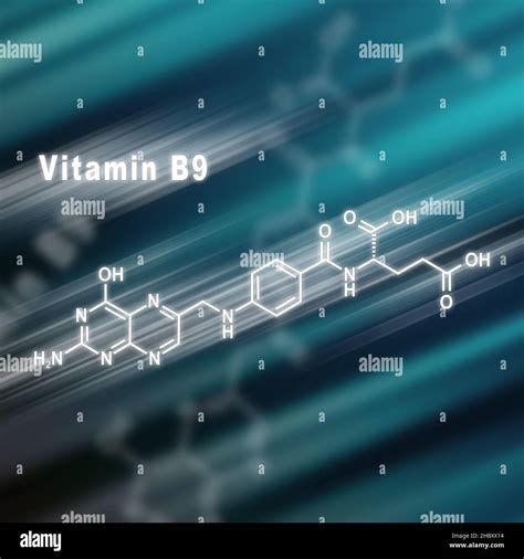 Vitamina B Cido F Lico F Rmula Qu Mica Estructural Fondo Futurista