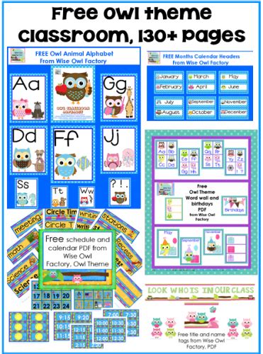 Free Owl Theme Classroom Printables Wise Owl Factory