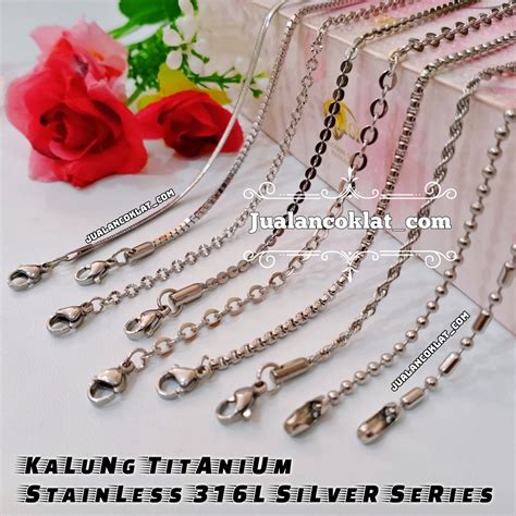 Jual SILVER SERIES Rantai Kalung Titanium Stainless 316L HIGH QUALITY