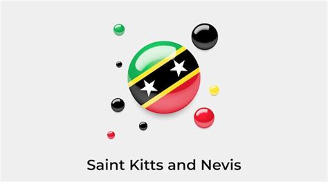 Premium Vector Saint Kitts And Nevis Flag Glossy Bubbles Icon Vector Illustration