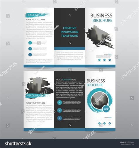 Blue Abstract Business Tri Fold Leaflet Stock Vector Royalty Free