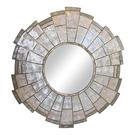 Round Capiz Shell Mirror Chairish