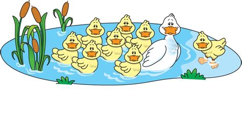 5 Little Ducks Pond Clip Art Library