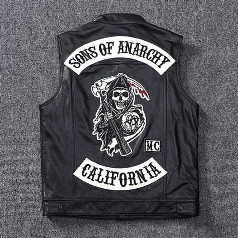 Colete De Couro De Vaca Sons Of Anarchy Moda 100 Punk Rock Cosplay