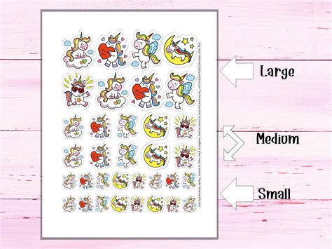 Kawaii Unicorn Printable Stickers Kawaii Unicorns 1 Etsy