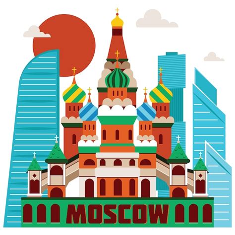 Moscow Landmarks Illustration Vector Free Download