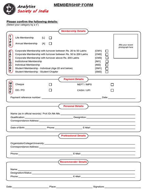 Asi Membership Form Pdf Banks Business Economics