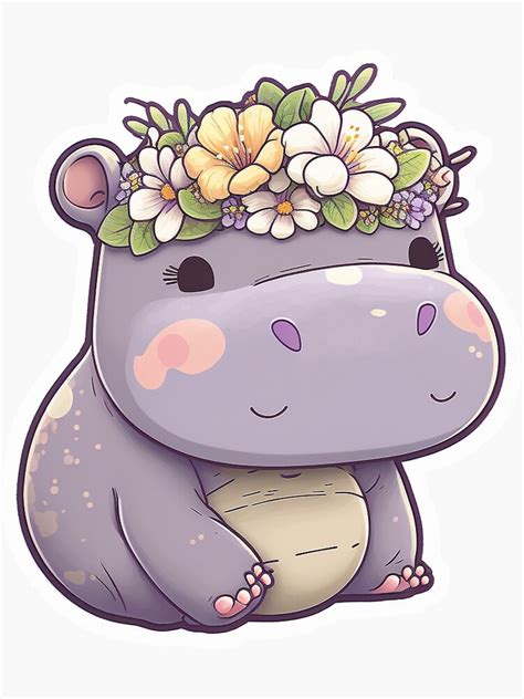 Cute Baby Hippo Sticker Sticker For Sale By Codegym Redbubble