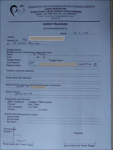 Contoh Surat Permohonan Rekomendasi Medical Check Up Surat Lamaran