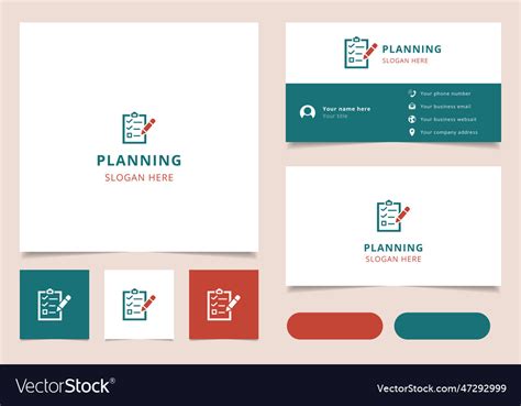 planning logo design  editable slogan vector image