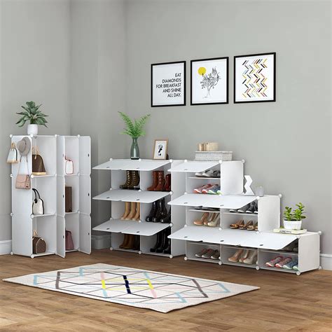 Buy Homidec Shoe Rack Tier Shoe Storage Cabinet Pair Plastic Shoe