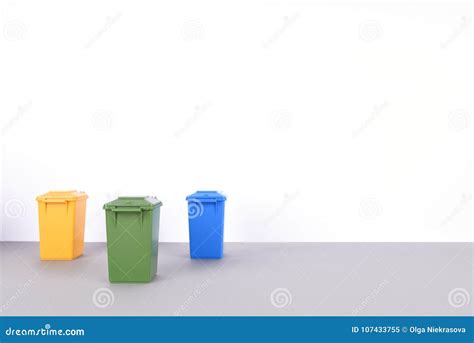 Colorful Recycle Bins On White Background Stock Image Image Of